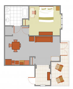 Luxury Classic Suites Floorplan at Cable Mountain Lodge