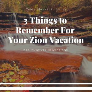 3 Things to Remember For Your Zion Vacation